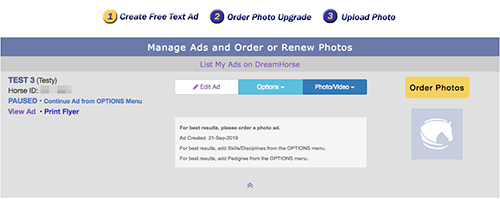 Order Photos for your Ad