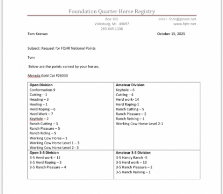 HorseID: 2304281 MERADA GOLD CAT - PhotoID: 1087209