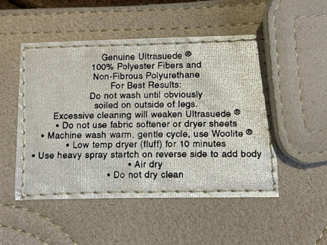 Tack ID: 570208 Hobby Horse Ulrasuede Latte/Cream Fringed Show Chaps - Wom - PhotoID: 155311 - Expires 01-Mar-2026 Days Left: 87