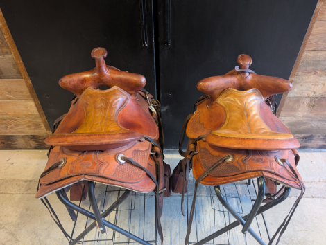 Tack ID: 570687 Matched Pair of Custom Ranch Saddles - PhotoID: 155847 - Expires 25-Oct-2026 Days Left: 89